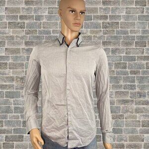 ZARA MAN Slim Fit collard long sleeve button up dress shirt Size M
